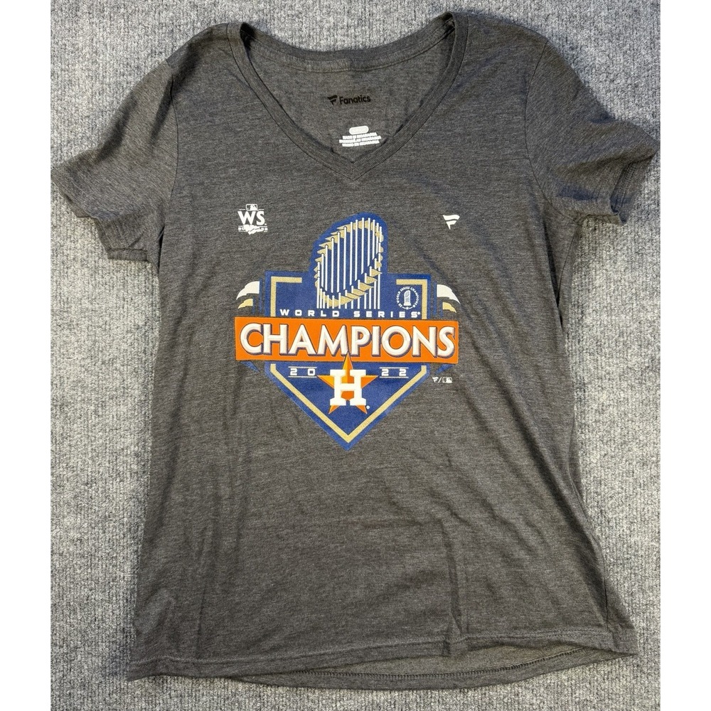 Fanatics Houston Astros‎ Women's Champions 2022/Soft V-neck T-shirt Size S NWOT